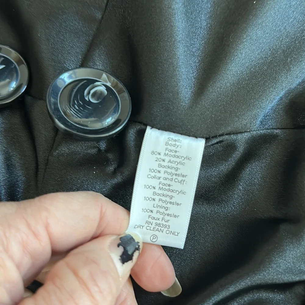 ⭐️SALE⭐️ Rachel Zoe Black Faux Fur Coat NWOT - Picture 15 of 17